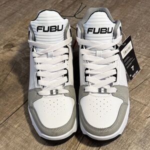 FUBU Men's White and Gray High-Top Sneakers size 7 mens or youth